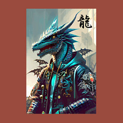 Свитшот хлопковый мужской Cool dragon - ai art fantasy, цвет: кирпичный — фото 2
