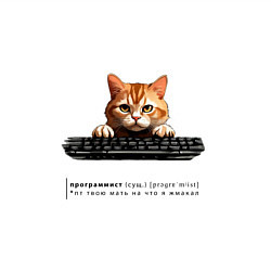 Свитшот хлопковый мужской Кот программист с описанием, цвет: белый — фото 2