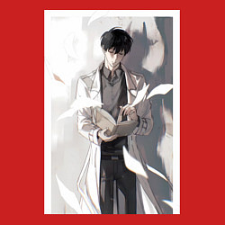 Свитшот хлопковый мужской Всеведущий читатель Ким Докча, цвет: красный — фото 2