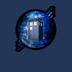 Свитшот хлопковый мужской Tardis in space, цвет: тёмно-синий — фото 2