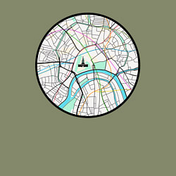 Свитшот хлопковый мужской Карта центра Москвы, цвет: авокадо — фото 2