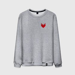 Свитшот хлопковый мужской Горящее сердце, цвет: меланж