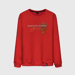 Свитшот хлопковый мужской Monster hunter wilds logo, цвет: красный