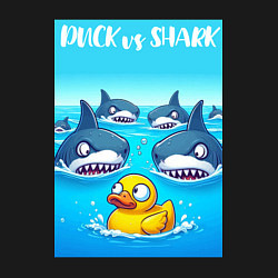 Свитшот хлопковый мужской Duck vs shark - ai art fantasy, цвет: черный — фото 2