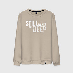 Свитшот хлопковый мужской Still wakes the deep logo, цвет: миндальный