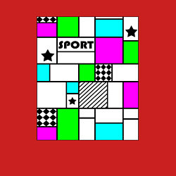 Свитшот хлопковый мужской Спортивный абстрактный яркий летний, цвет: красный — фото 2