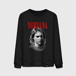 Свитшот хлопковый мужской Nirvana kurt donald cobain, цвет: черный