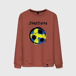 Свитшот хлопковый мужской Сборная - Швеция, цвет: кирпичный
