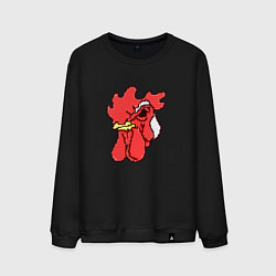 Свитшот хлопковый мужской Хотлайн Майами - маска петуха, цвет: черный