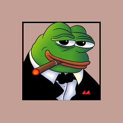 Свитшот хлопковый мужской Пепе буржуй в смокинге, цвет: пыльно-розовый — фото 2