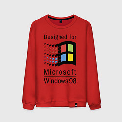 Свитшот хлопковый мужской Разработанный для windows 98, цвет: красный