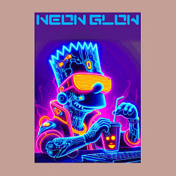 Свитшот хлопковый мужской Bart Simpson - neon fantasy ai art, цвет: пыльно-розовый — фото 2