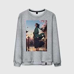 Свитшот хлопковый мужской Монолог фармацевта Маомао во дворце, цвет: меланж