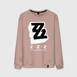 Свитшот хлопковый мужской Zenless zone zero лого, цвет: пыльно-розовый