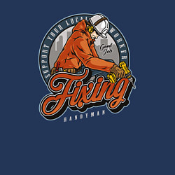 Свитшот хлопковый мужской Поддержите своего местного работника, мастера на в, цвет: тёмно-синий — фото 2