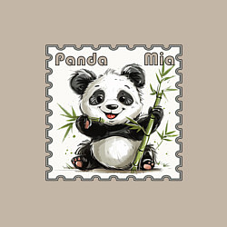 Свитшот хлопковый мужской Панда Миа акварель, цвет: миндальный — фото 2