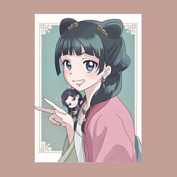 Свитшот хлопковый мужской Монолог фармацевта Маомао чиби, цвет: пыльно-розовый — фото 2