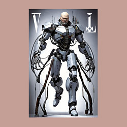 Свитшот хлопковый мужской Cyber Lenin - armor on suction cups, цвет: пыльно-розовый — фото 2