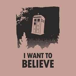 Свитшот хлопковый мужской Tardis - I want to believe, цвет: пыльно-розовый — фото 2