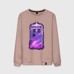 Свитшот хлопковый мужской Violet tardis, цвет: пыльно-розовый