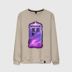 Свитшот хлопковый мужской Violet tardis, цвет: миндальный