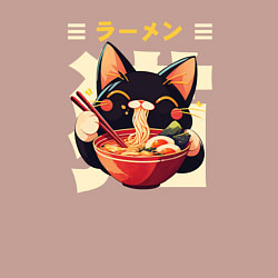 Свитшот хлопковый мужской Ramen and cat, цвет: пыльно-розовый — фото 2