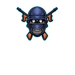 Свитшот хлопковый мужской Gun skull, цвет: белый — фото 2