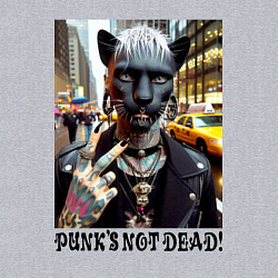 Свитшот хлопковый мужской Girl panther im New York - punks not dead, цвет: меланж — фото 2