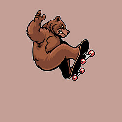 Свитшот хлопковый мужской Мишка скейтер, цвет: пыльно-розовый — фото 2