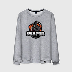 Свитшот хлопковый мужской Reaper dead скелет, цвет: меланж