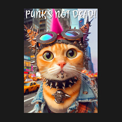 Свитшот хлопковый мужской Котёнок панк музыкант из Нью-Йорка - нейросеть, цвет: черный — фото 2