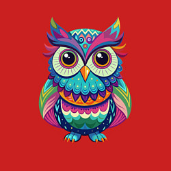 Свитшот хлопковый мужской Психоделическая сова, цвет: красный — фото 2