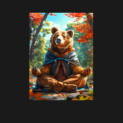 Свитшот хлопковый мужской Медведь на медитации, цвет: черный — фото 2