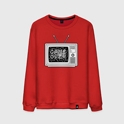 Свитшот хлопковый мужской Game over television, цвет: красный