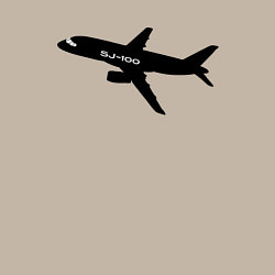 Свитшот хлопковый мужской Superjet-100 черный, цвет: миндальный — фото 2