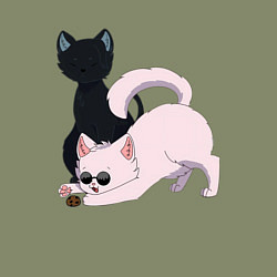 Свитшот хлопковый мужской Магическая битва Сатору Годзё Сугуру Гэто коты, цвет: авокадо — фото 2