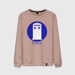 Свитшот хлопковый мужской Tardis police, цвет: пыльно-розовый