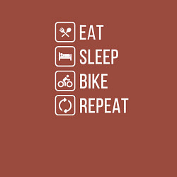 Свитшот хлопковый мужской Eat sleep bike repeat, цвет: кирпичный — фото 2