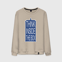 Свитшот хлопковый мужской Think inside the box, цвет: миндальный