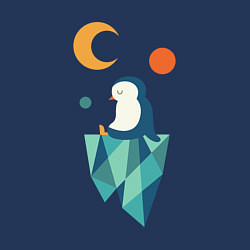 Свитшот хлопковый мужской Пингвин на айсберге, цвет: тёмно-синий — фото 2