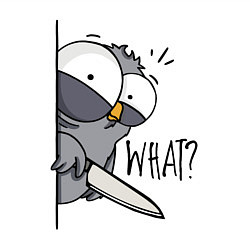 Свитшот хлопковый мужской Серый филин с ножом, цвет: белый — фото 2