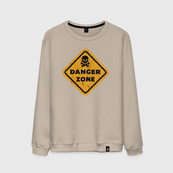 Свитшот хлопковый мужской Опасная зона, цвет: миндальный