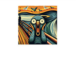 Свитшот хлопковый мужской Голубь пародия на крик Мунка, цвет: белый — фото 2