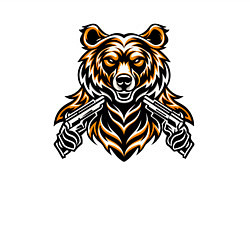 Свитшот хлопковый мужской Медведь с пистолетом, цвет: белый — фото 2