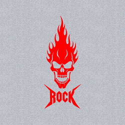 Свитшот хлопковый мужской Rock красный череп, цвет: меланж — фото 2