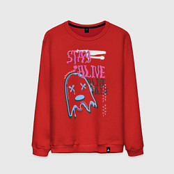 Свитшот хлопковый мужской Оставайся живым, цвет: красный