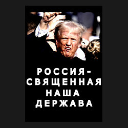 Свитшот хлопковый мужской Мем Трамп после покушения Россия держава, цвет: черный — фото 2