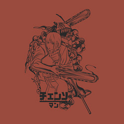 Свитшот хлопковый мужской Человек-бензопила Денджи Макима, цвет: кирпичный — фото 2