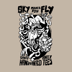 Свитшот хлопковый мужской Небо зовёт летать, цвет: миндальный — фото 2