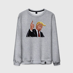 Свитшот хлопковый мужской Речь Трампа, цвет: меланж